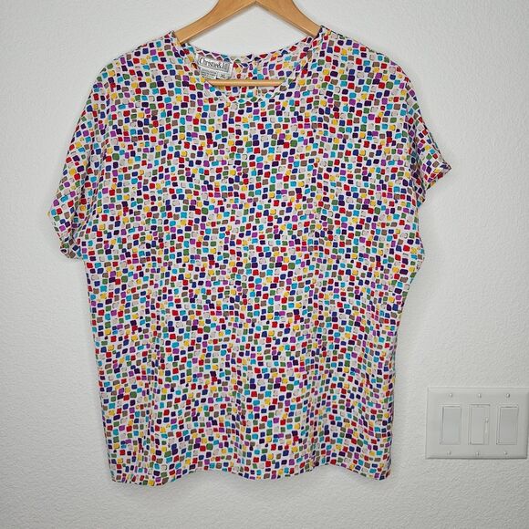 Christie & Jill Colorful Geometric Blouse - Picture 1 of 4